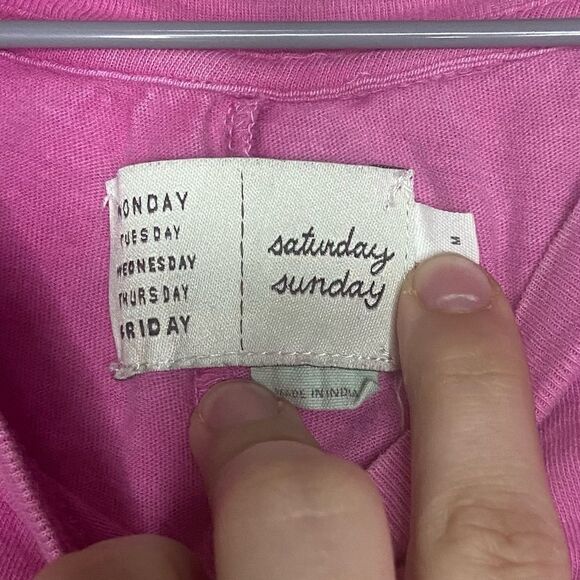 Saturday Sunday | Anthropologie Pink Ombre Boxy Relaxed Fit T-Shirt Size Medium - Picture 4 of 5
